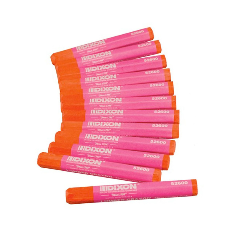 Dixon Lumber Crayon - 12 Piece - Color:Fluorescent Pink
